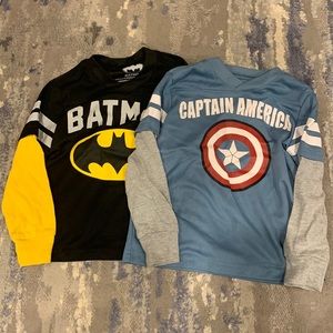 2 long sleeve super hero shirts 3T